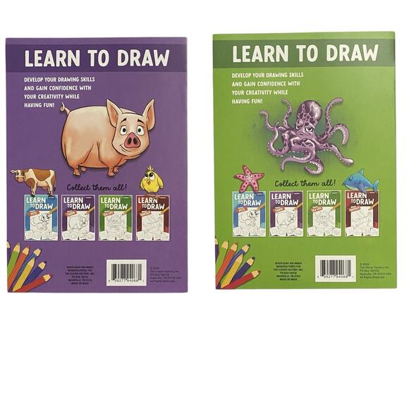 Beginners Learn To Draw Book Easy Step By Step Tutorials Books Farm & Sea Life - Picture 2 of 2